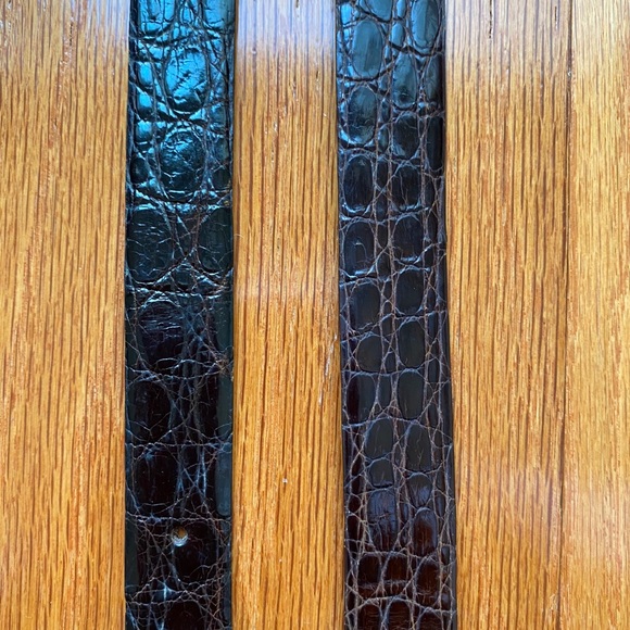Vintage 60’s alligator belt -solid brass buckle main image 3